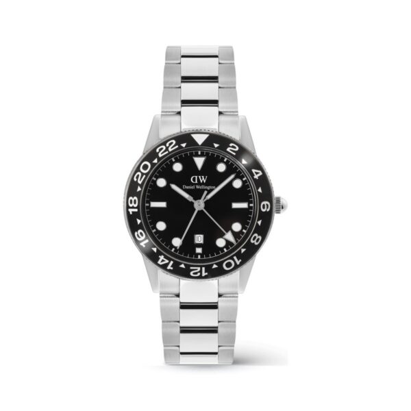Daniel Wellington Iconic GMT Black Ceramic Bezel Silver