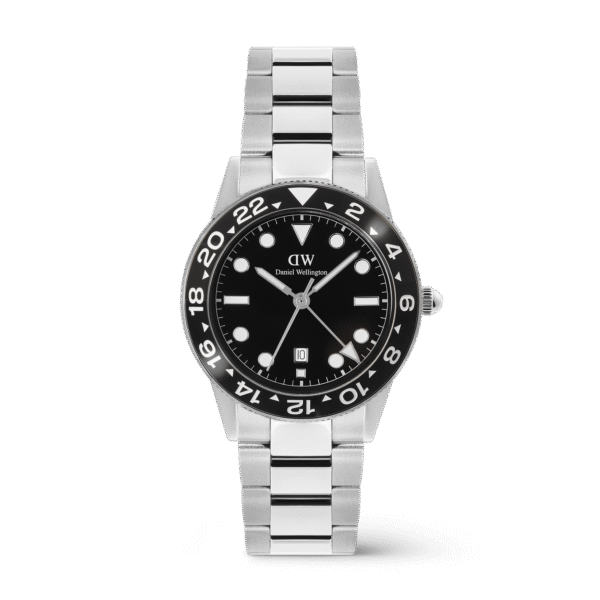Daniel Wellington Iconic GMT Black Ceramic Bezel Silver