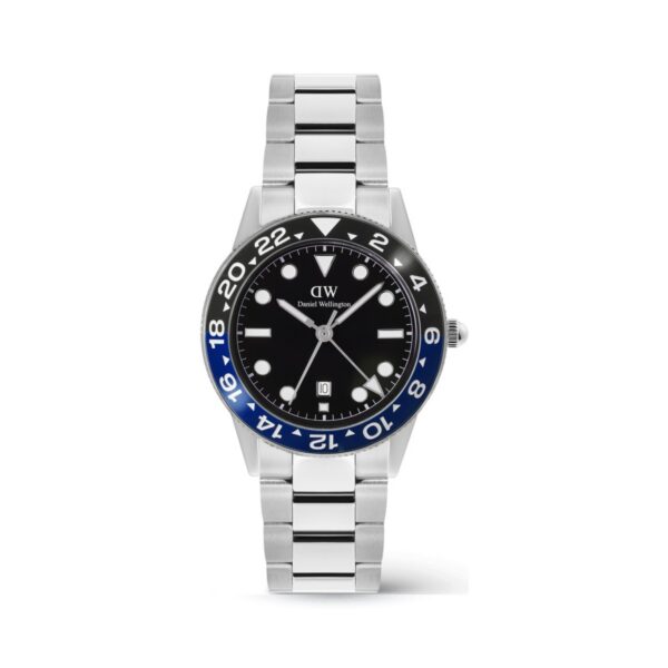 Daniel Wellington Iconic GMT Black Blue Ceramic Bezel Sil