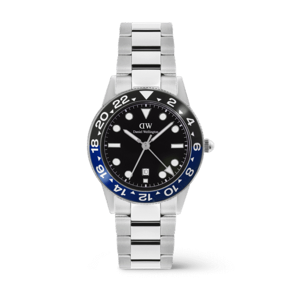 Daniel Wellington Iconic GMT Black Blue Ceramic Bezel Sil