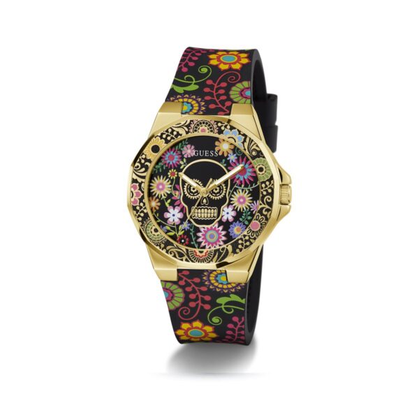 Guess Day of the Dead Black Gold Tone