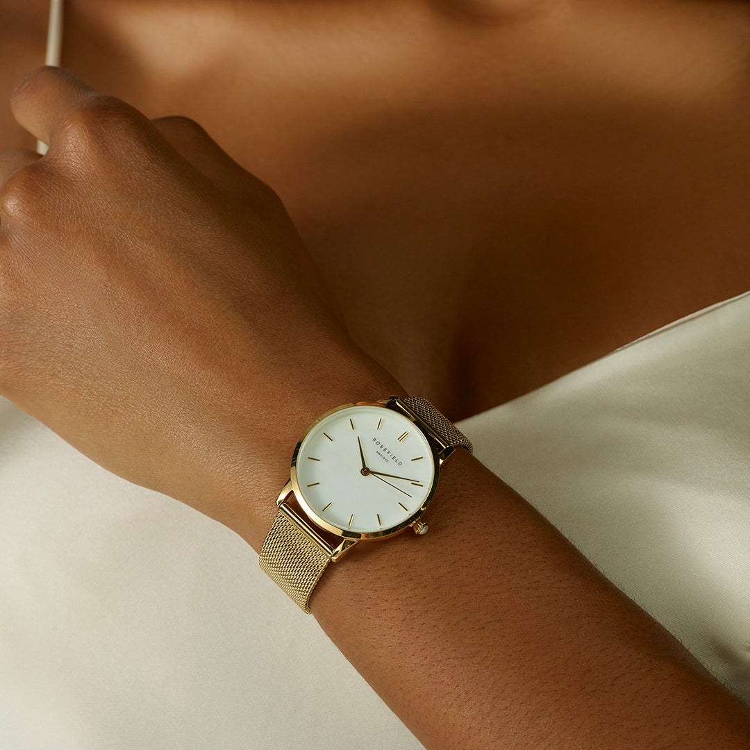 Rosefield Pearl Edit Mesh Gold
