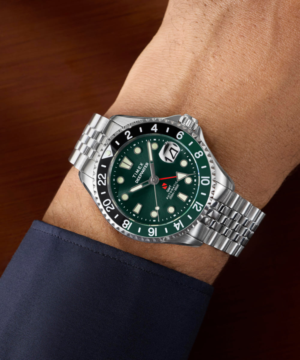 Timex Deepwater Meridian Automatic GMT Stainl TW2Y